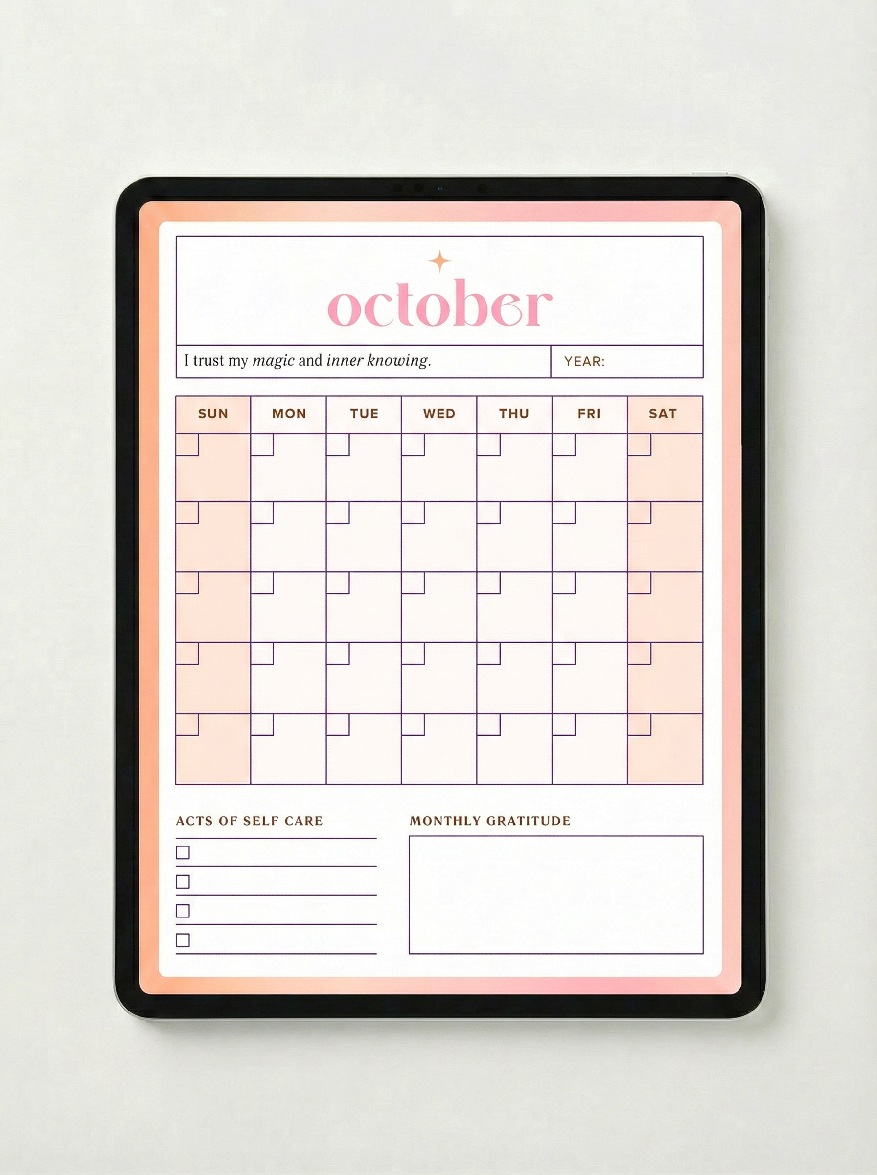 The Inner Glow Undated Planner -  Digital Download