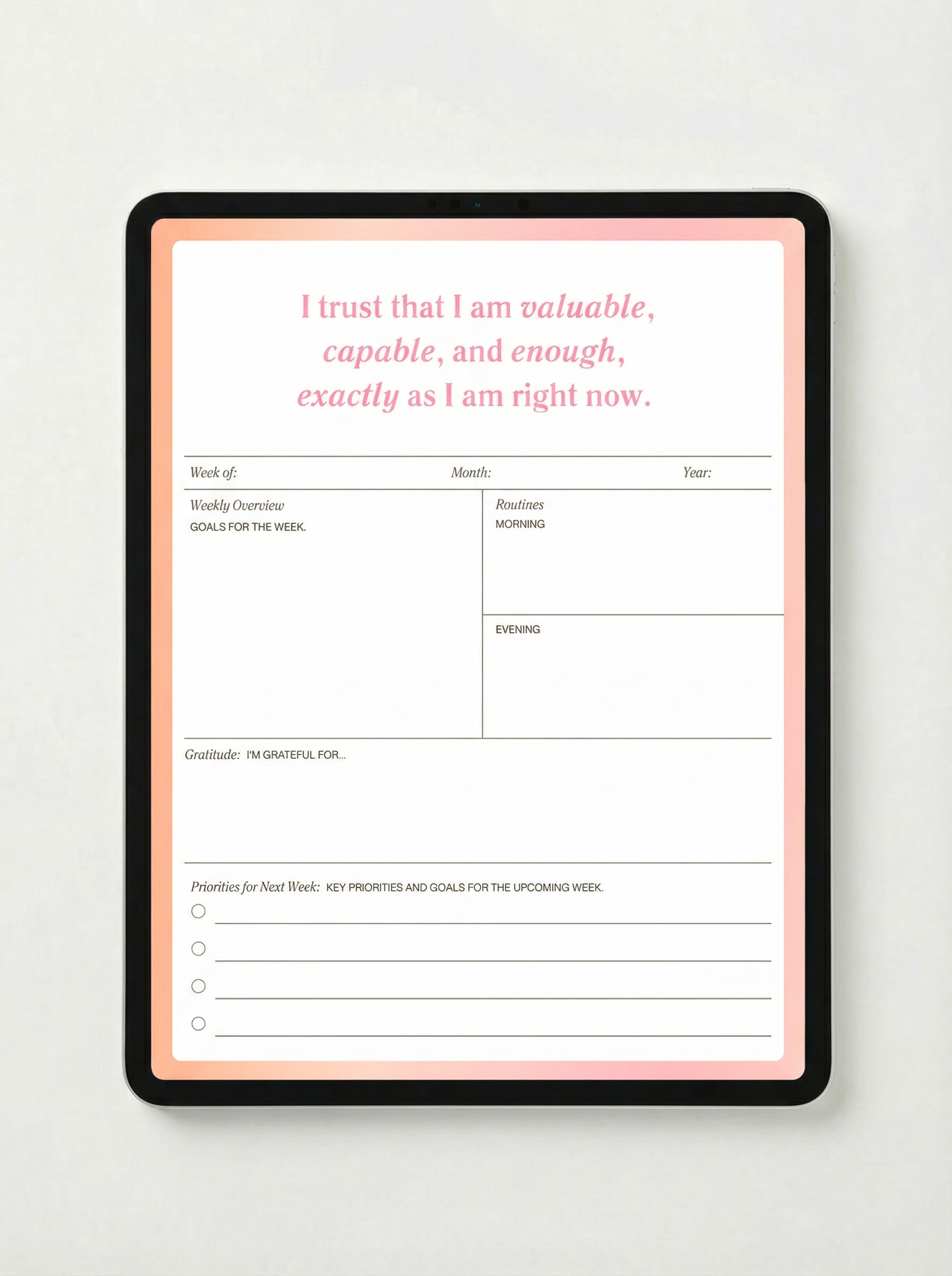 The Inner Glow Undated Planner -  Digital Download