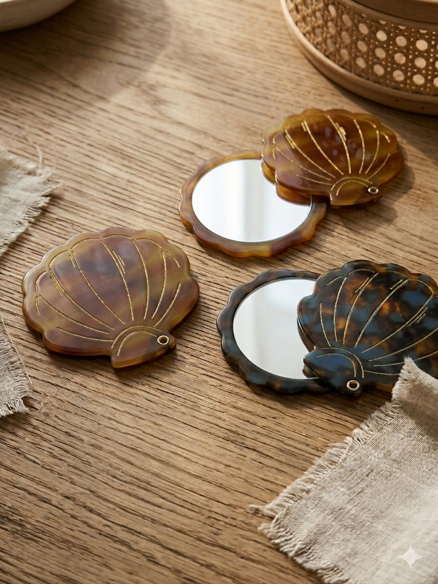 Aura Shell Pocket Mirror