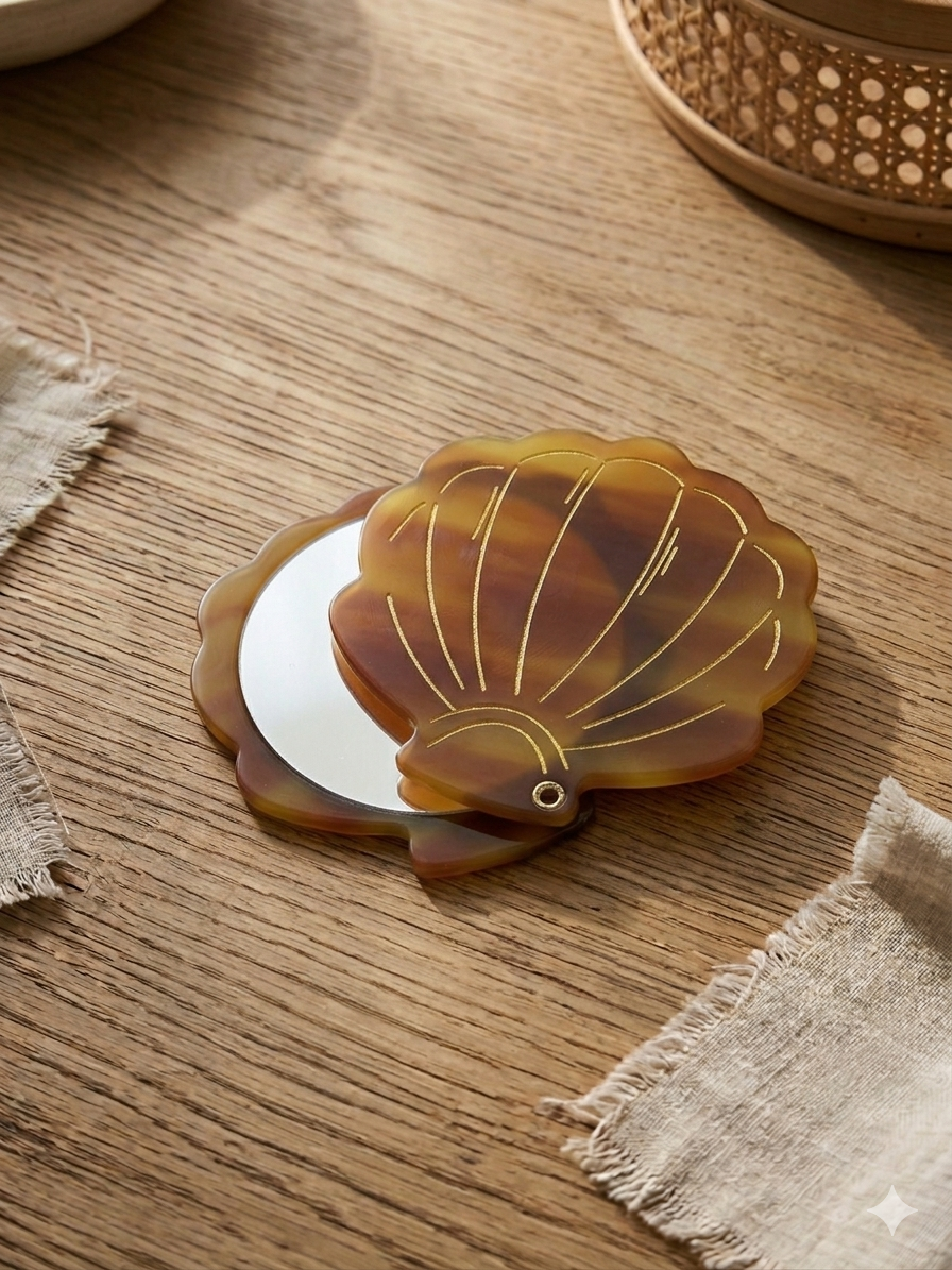 Aura Shell Pocket Mirror