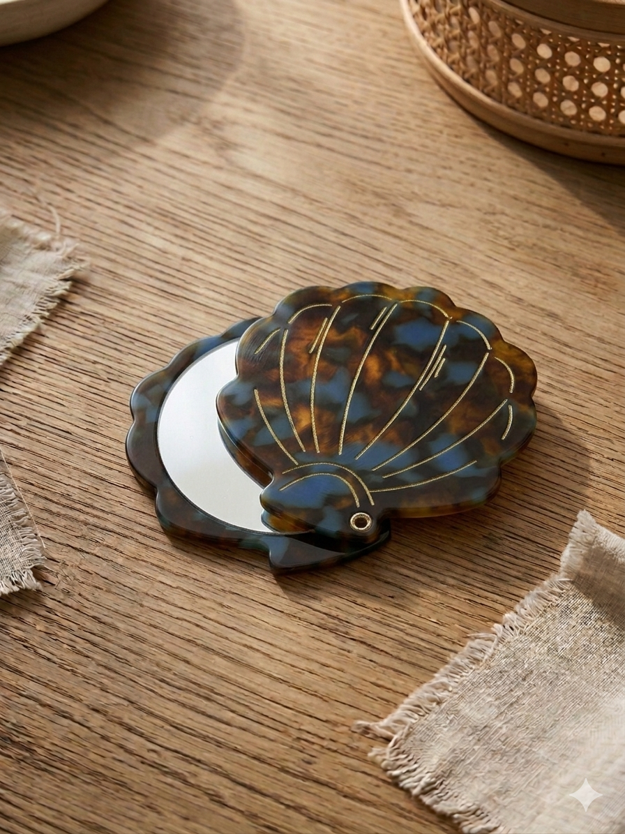 Aura Shell Pocket Mirror