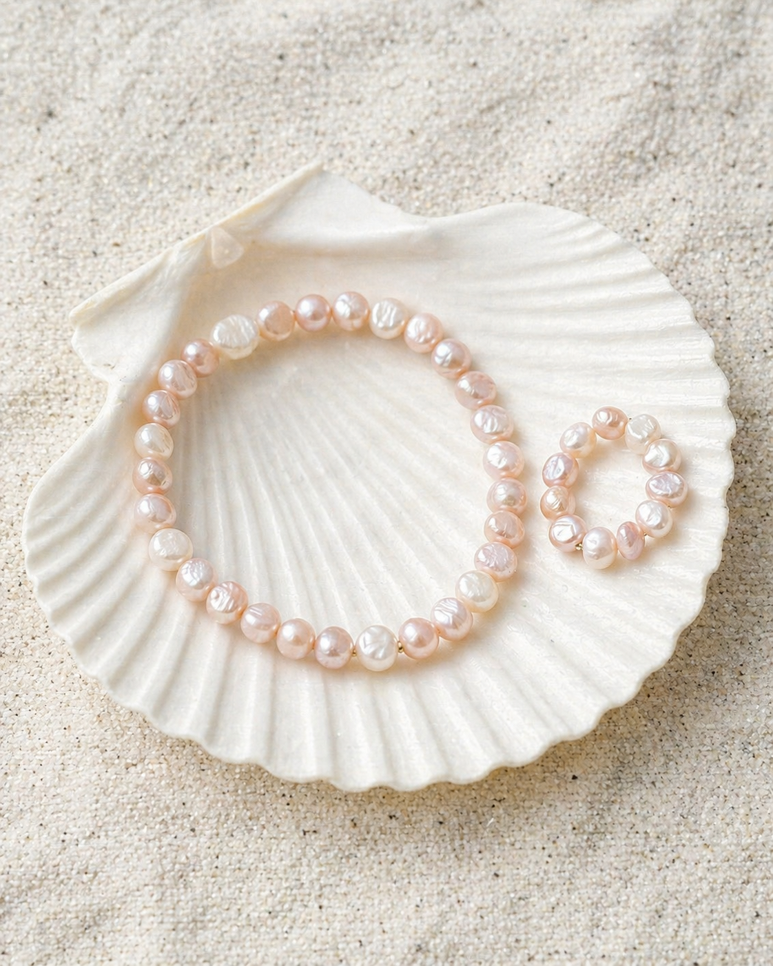 Petal Pearl Bracelet & Ring Set (Made to Order)